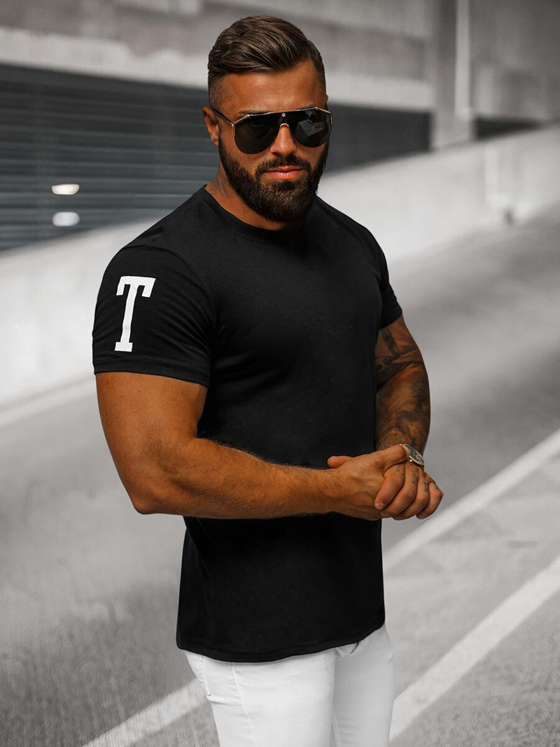 Tricou bărbați negru OZONEE O/8T1260/3