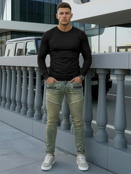 Blugi bărbaţi albaștri OZONEE O/EM8951Z