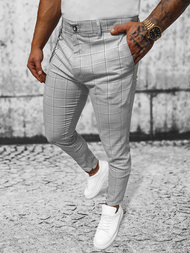 Pantaloni chino bărbaţi gri OZONEE DJ/550172