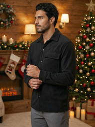 Cămașă bărbați neagră OZONEE O/GOM23040Z