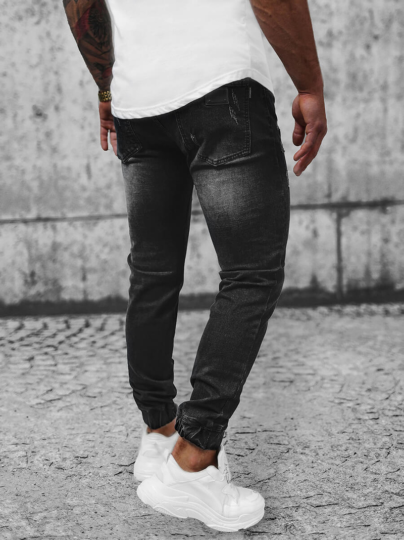 Blugi jogger bărbați negri OZONEE NB/MP0065/2NZ