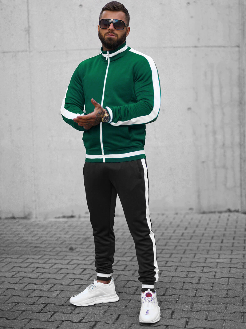 Compleu sport bărbaţi verde-neagră OZONEE JS/8C99/22BZ