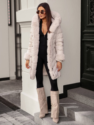 Geacă de femei ecru OZONEE JS/5M3156/254Z