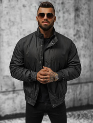 Jachetă de primăvară bărbați neagră OZONEE JS/5M3102/392