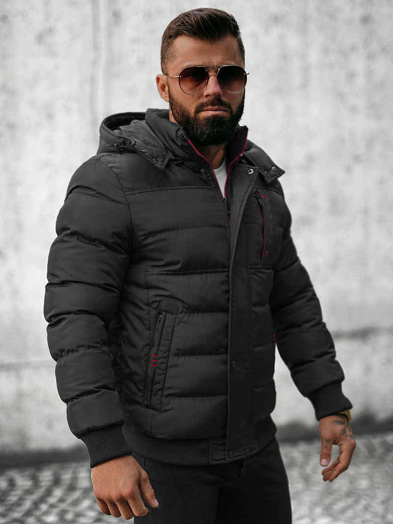 Jachetă bărbați neagră OZONEE JB/JP1185Z