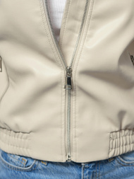 Geacă de piele pentru femei bej OZONEE O/G116