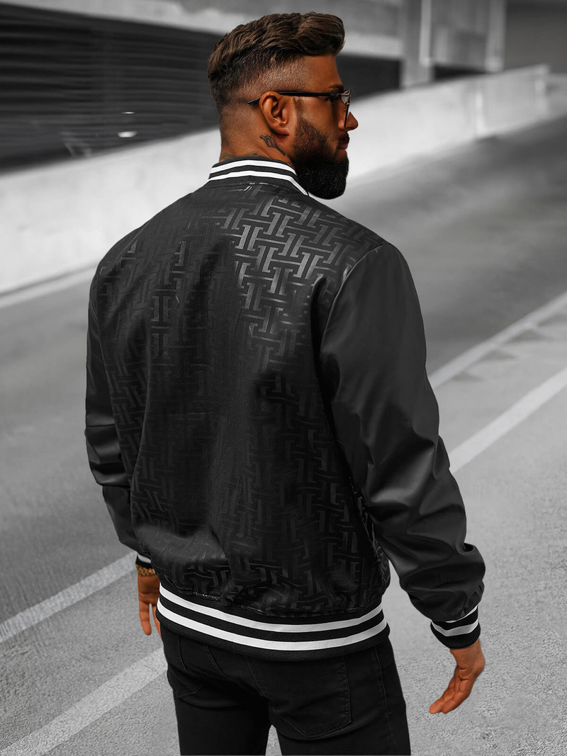 Jachetă bărbați neagră OZONEE O/3A172Z