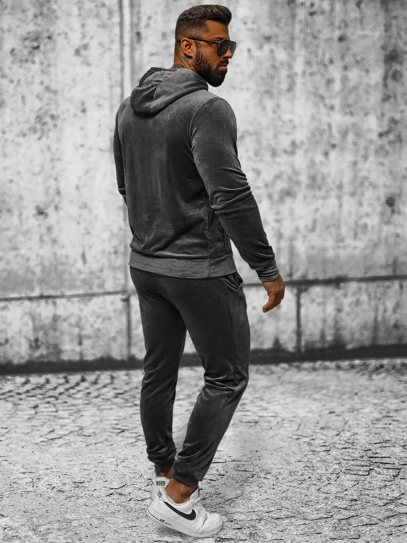 Trening catifea bărbați antracit OZONEE JS/8C1171/6