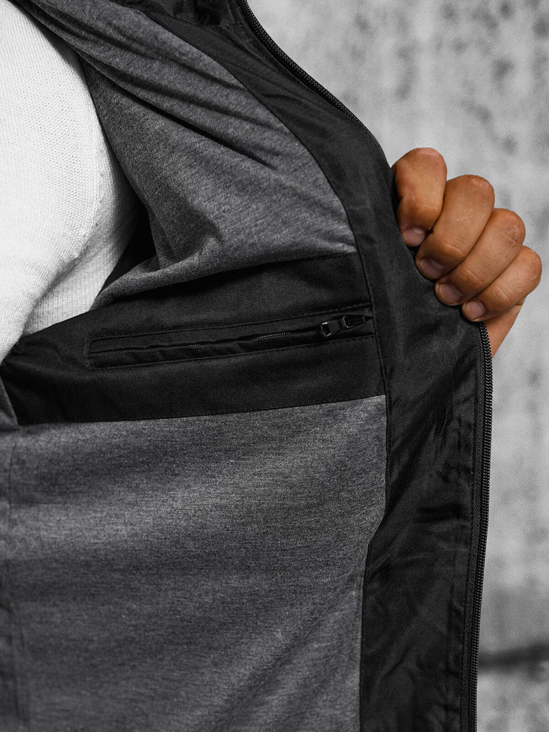 Jachetă bărbați neagră OZONEE JS/22M311/392