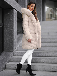 Geacă de femei ecru OZONEE JS/5M3156/254