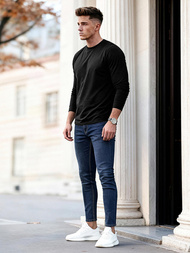 Blugi bărbaţi albaștri închis OZONEE O/JK2951Z