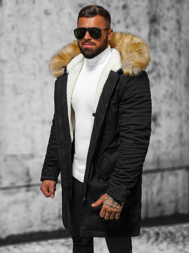 Geacă de iarnă bărbați neagră OZONEE JD/390