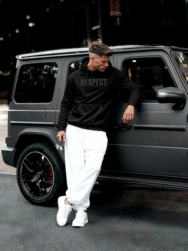 Hanorac bărbați negru OZONEE JS/8B1968/3