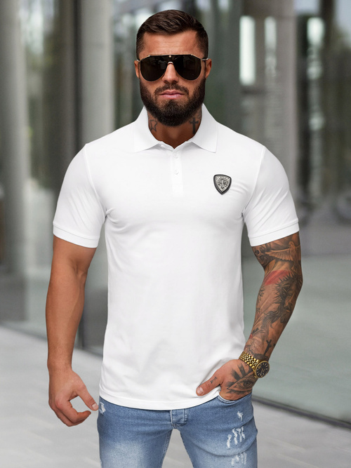 Tricou polo bărbați alb OZONEE NB/MT3121