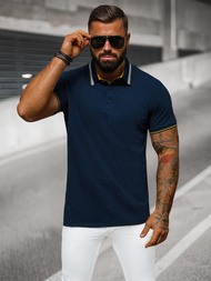 Tricou polo bărbați albastru marin OZONEE O/DA729