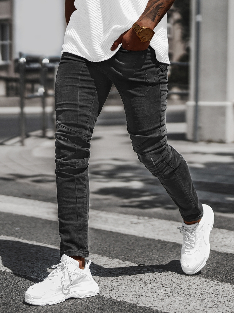 Blugi bărbaţi negri OZONEE NB/MP0025N