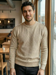 Pulover bărbați bej OZONEE JS/59B3607/155