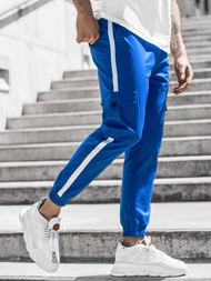 Pantaloni chino jogger pentru bărbați albaștri OZONEE DJ/5580