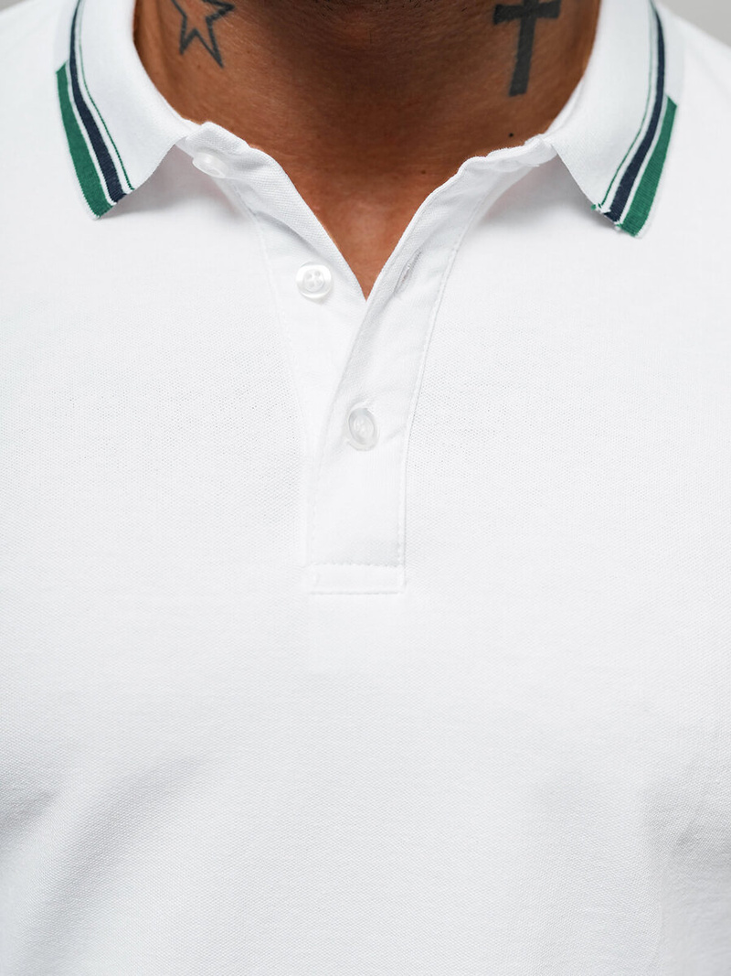 Tricou polo bărbați albă OZONEE O/DA736