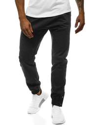 Pantaloni chino jogger pentru bărbați negri OZONEE A/0952