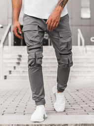 Pantaloni chino jogger pentru bărbați gri OZONEE G/2787