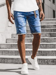 Pantaloni scurti blugi bărbați albaștri OZONEE RF/HY340/3