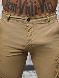 Pantaloni chino jogger pentru bărbați bej OZONEE NB/MP0202K