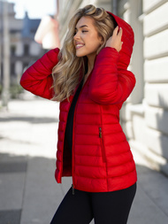 Jachetă de femei roșie OZONEE JS/16M9101/270Z