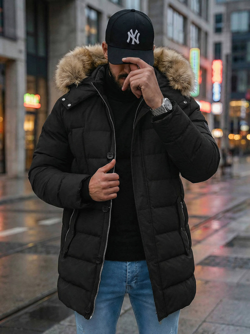 Geacă bărbați neagră OZONEE JS/5M3122/392Z