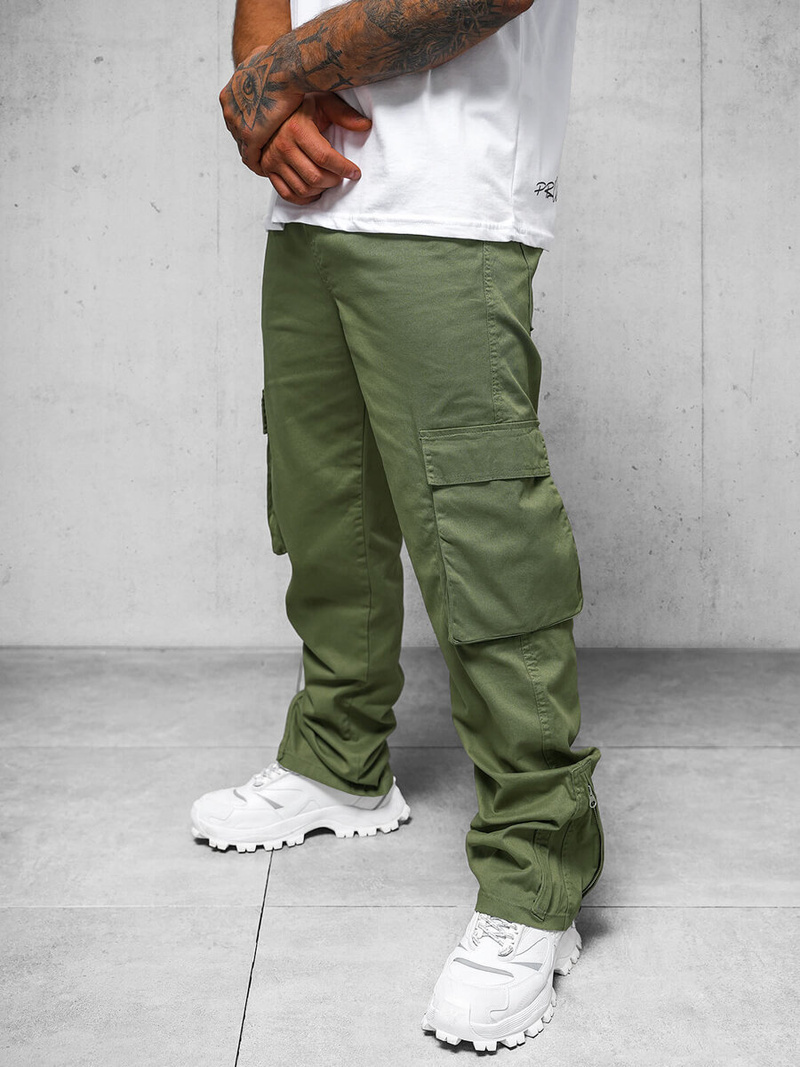 Pantaloni cargo relaxed bărbaţi kaki OZONEE O/G3016Z