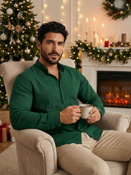 Cămașă bărbați verde OZONEE O/V78Z