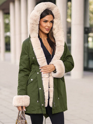 Geacă de iarnă damă verde OZONEE JS/M763/136Z