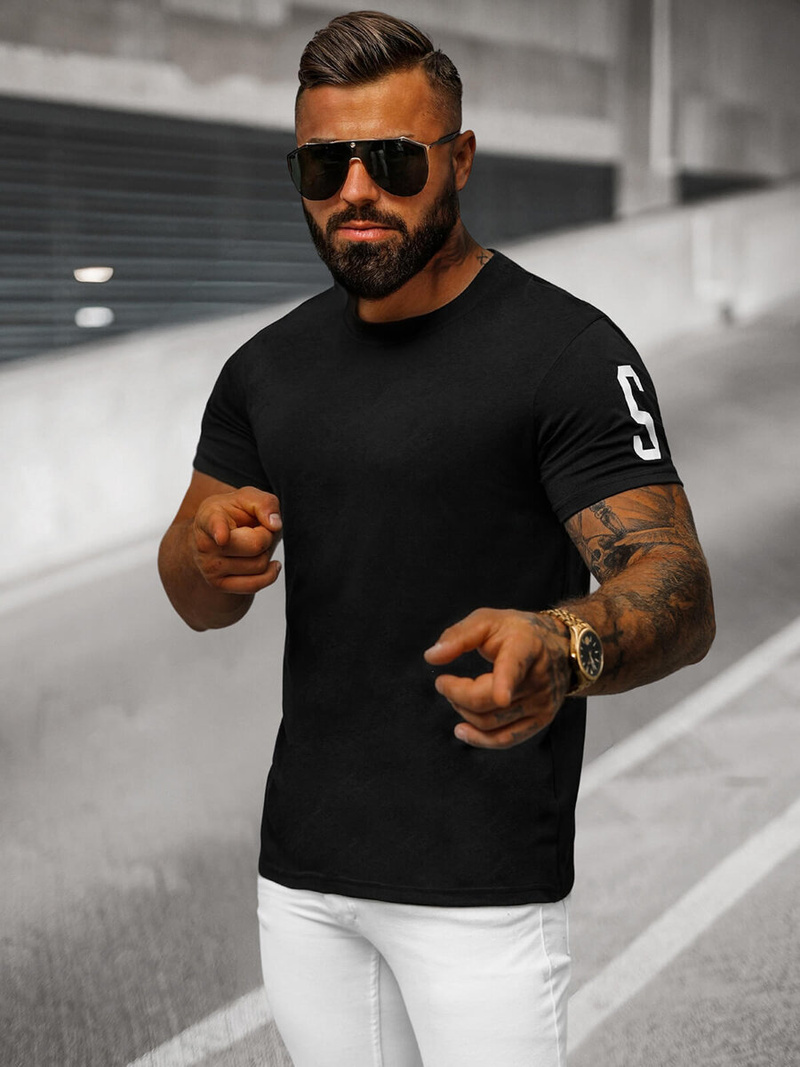 Tricou bărbați negru OZONEE O/8T1260/3