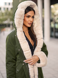 Geacă de iarnă damă verde OZONEE JS/M763/136Z