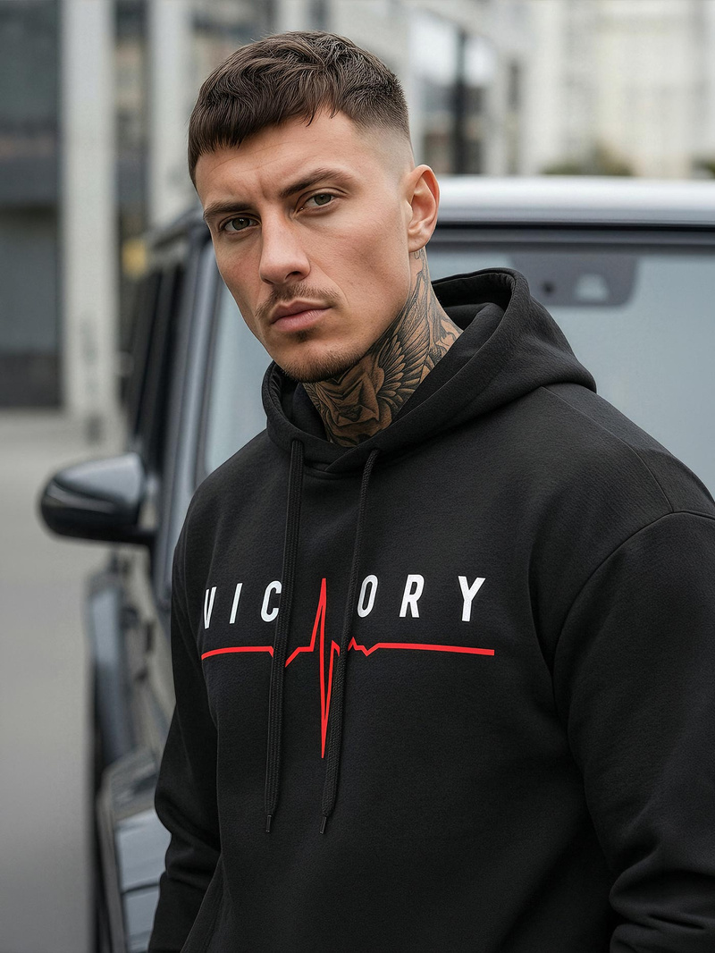 Hanorac bărbați negru OZONEE JS/8B1757/3