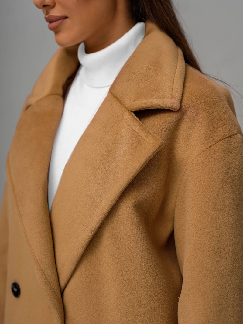 Palton de dama camel OZONEE JS/11Z8161