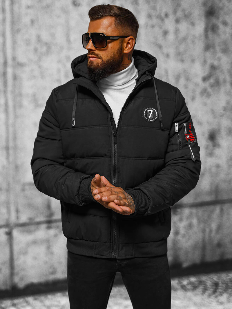 Geacă bărbați neagră OZONEE JS/84M3030/392