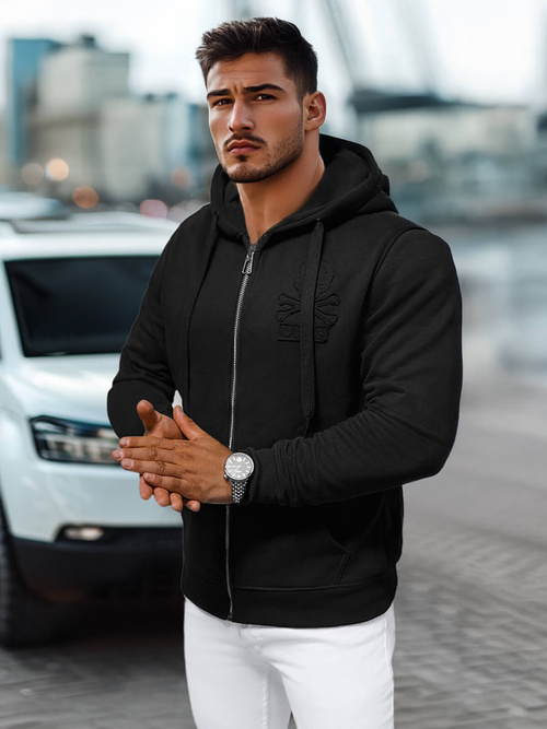 Hanorac bărbați neagră OZONEE NB/MF2003Z