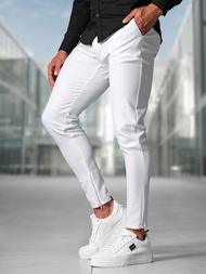 Pantaloni chino bărbaţi albi OZONEE DJ/3300Z