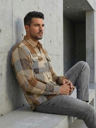 Cămașă bărbați camel OZONEE NB/MC728KZ