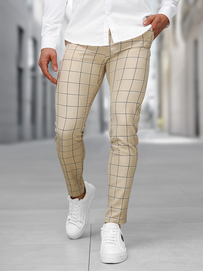 Pantaloni chino bărbaţi bej OZONEE DJ/5522Z