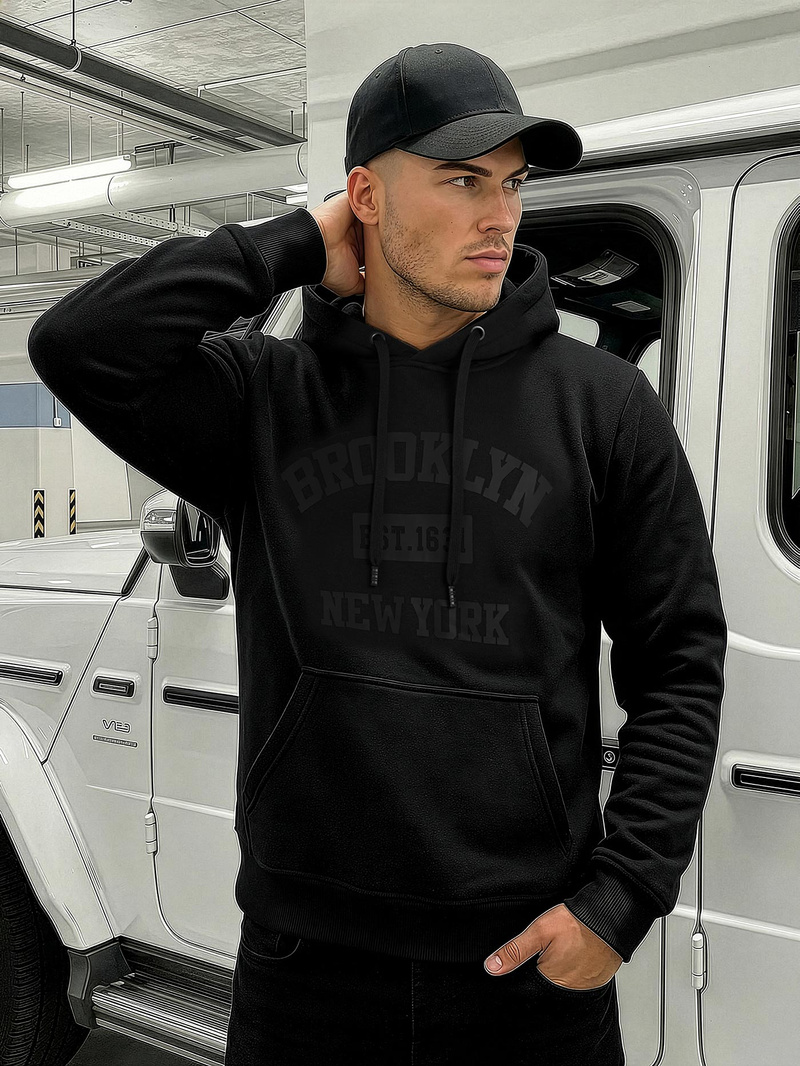 Hanorac bărbați negru OZONEE JS/8B1969/3