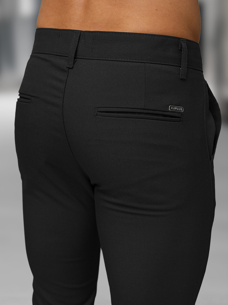 Pantaloni chino bărbaţi negri OZONEE DJ/5526Z
