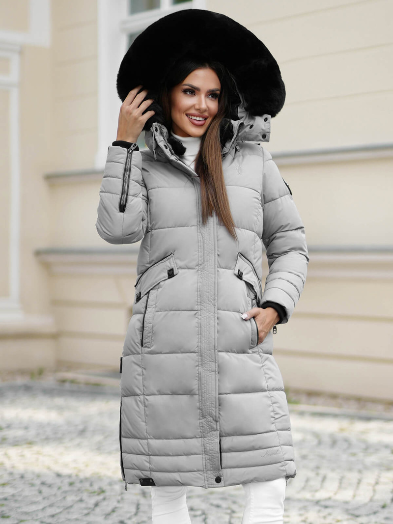 Geacă de femei gri OZONEE O/W377Z