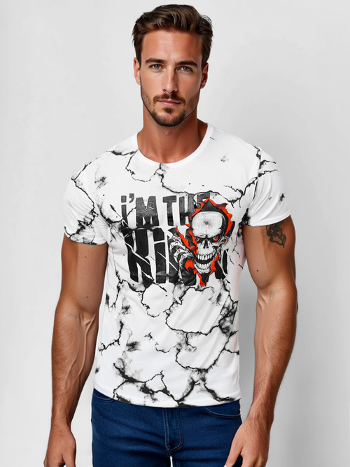 Tricou bărbați alb OZONEE JS/Y70028Z