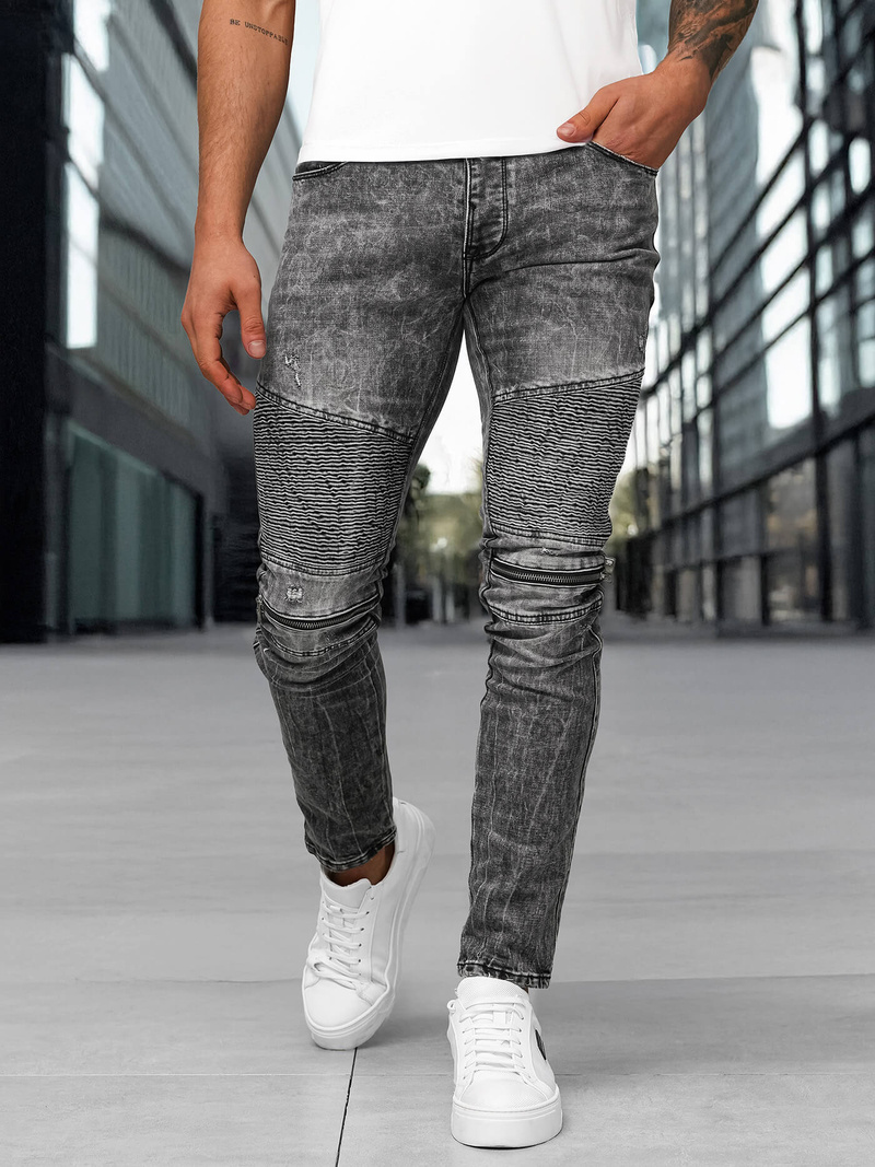 Blugi bărbaţi negri OZONEE NB/MP0069NZ