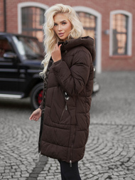 Geacă de iarnă damă ciocolată OZONEE JS/16M9302/158Z