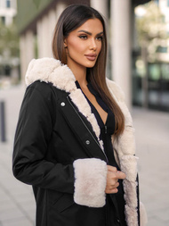 Geacă de iarnă damă neagră OZONEE JS/M763/392Z