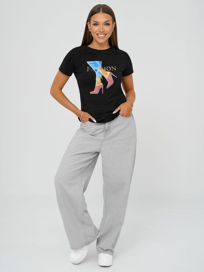 Tricou femei negri OZONEE JS/96T690/3