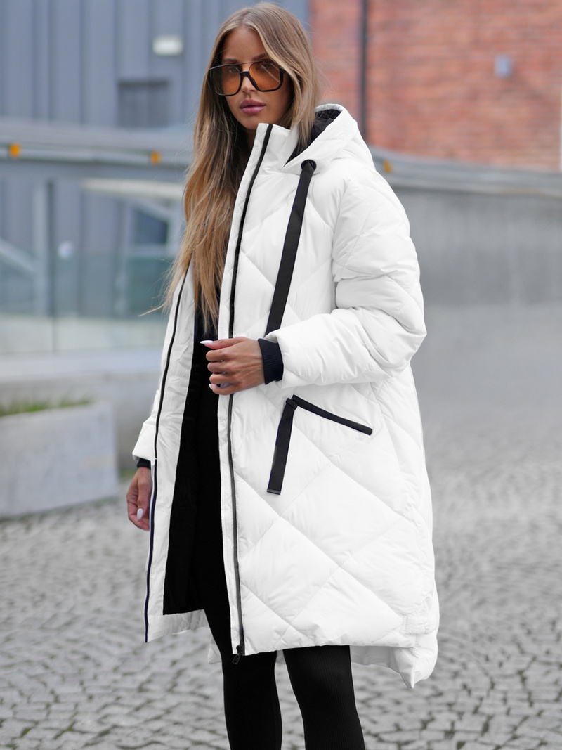 Geacă de femei alb OZONEE JS/5M3168/281Z